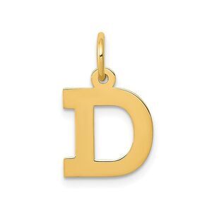 14k Yellow Gold, Amanda Collection, Small Block Initial D Pendant